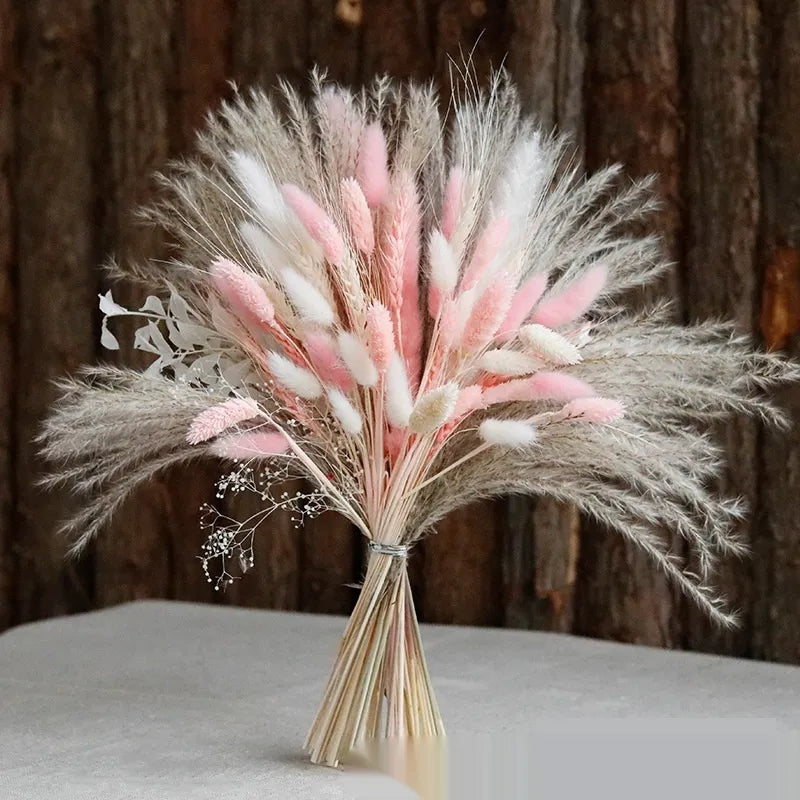 Small Dried Reed Flower Bouquet Finished Rabbit Tail Grass Mix And Match