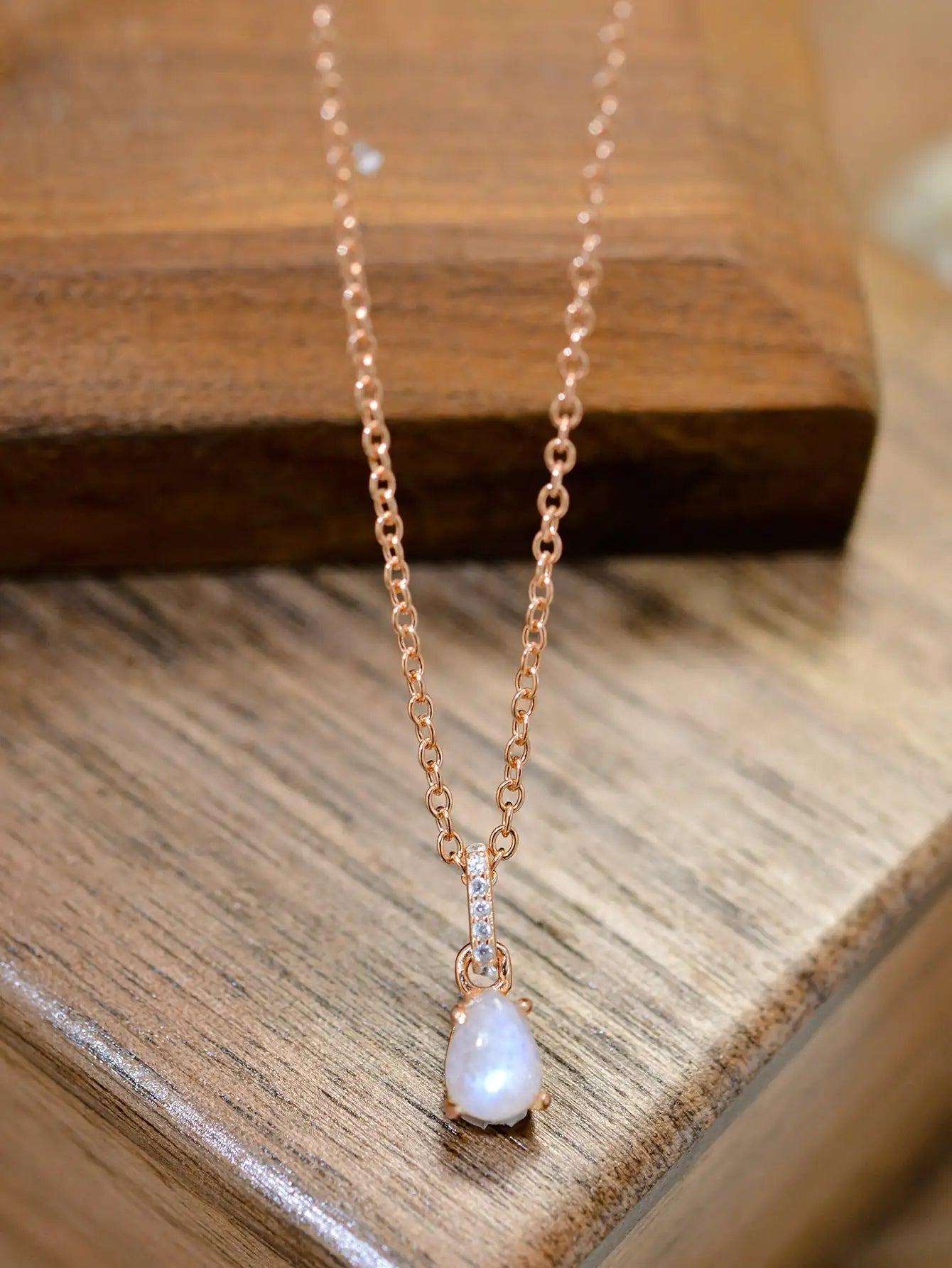 Moonstone Teardrop Pendant Necklace