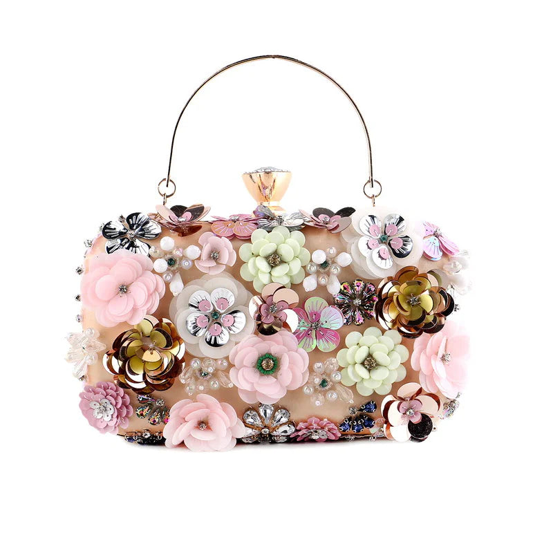 3D Beaded Floral Clutch