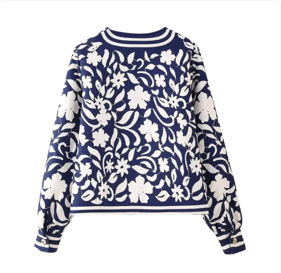 Casual Round Neck Printed Lightweight Padded Jacket