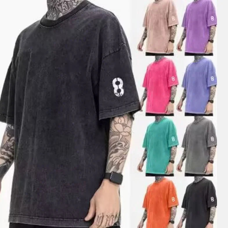 Distressed Round Neck Short Sleeve T-Shirt