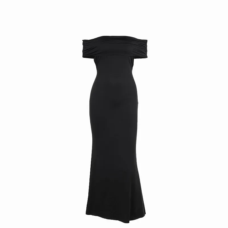 Socialite Style Elegant Sexy Backless Off-shoulder Dress Women