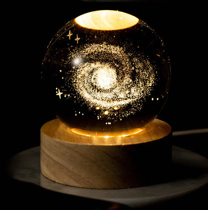 3D Solar System Crystal Ball Lamp