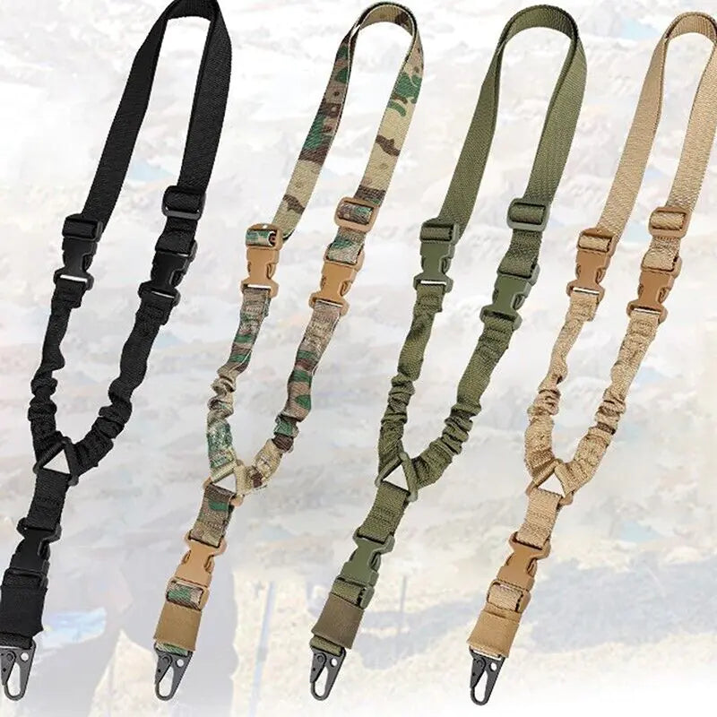 Heavy Duty Tactical Single Point Gun Rifle Sling Adjust &amp; Quick Detach QD Buckle