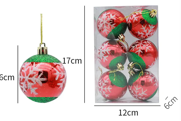 6cm Painted Christmas Ball Ornaments