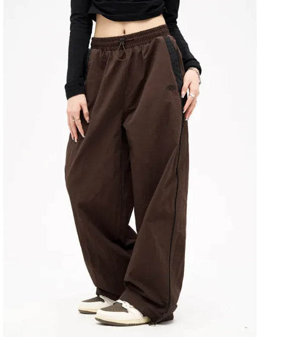 American Vintage Casual Wide Leg Pants - Drop Black Sweatpants