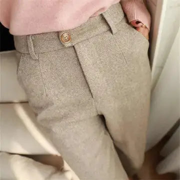 Women Casual Woolen Trousers