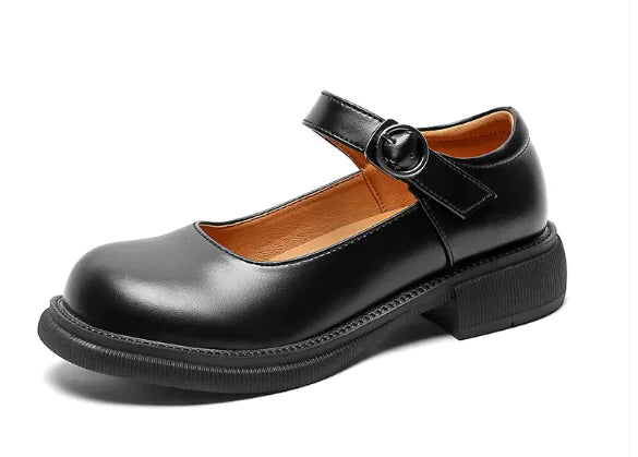 Black Round Head Low-Top Lefu Shoes