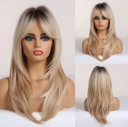 Character Bangs Medium Long Textured Straight Hair