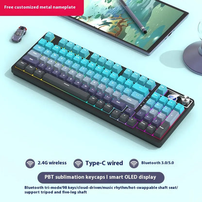 98 Key Wireless Bluetooth Three-model Mechanical Keyboard Gaming Electronic Sports Office