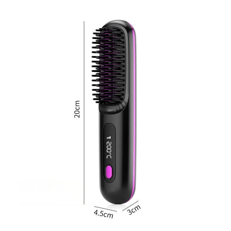 2-in-1 Wireless Hair Straightener &amp; Curler Brush