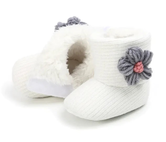 Cozy Sunflower Cotton Baby Boots