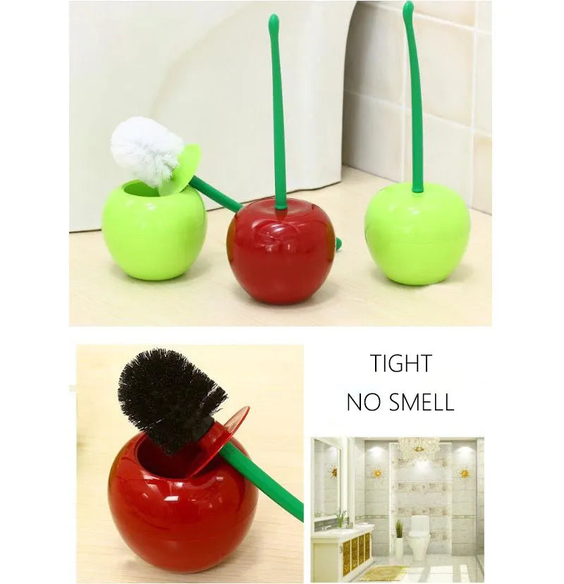 Cherry Shape Plastic Toilet Brush Set