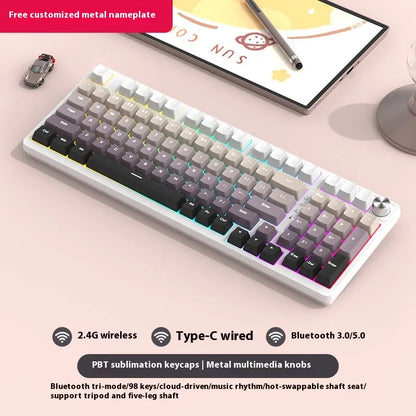 98 Key Wireless Bluetooth Three-model Mechanical Keyboard Gaming Electronic Sports Office