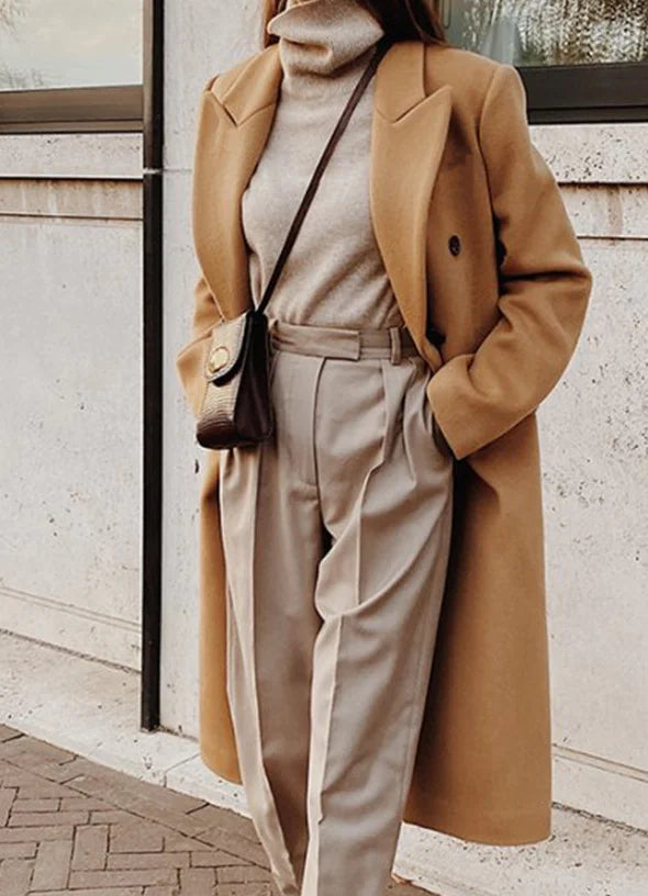 Two-Tone Wool Coat