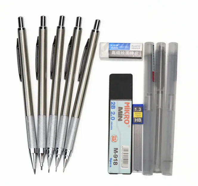 Stainless Steel Mechanical Pencil For Writing And Drawing Design For Students