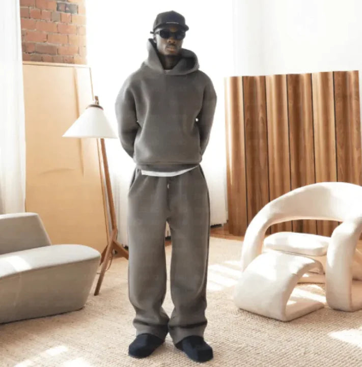 ComfyFit Unisex Solid Hoodie &amp; Sweatpants Set