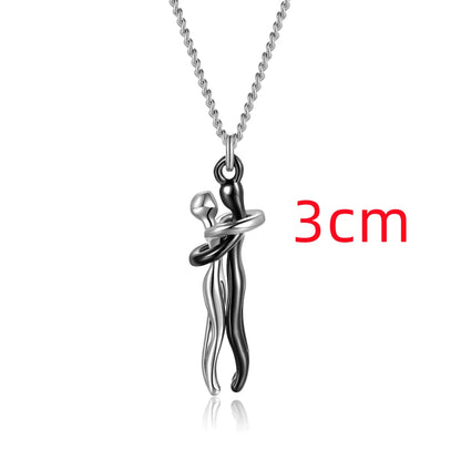 Couple Hugging Pendant Necklace for Women