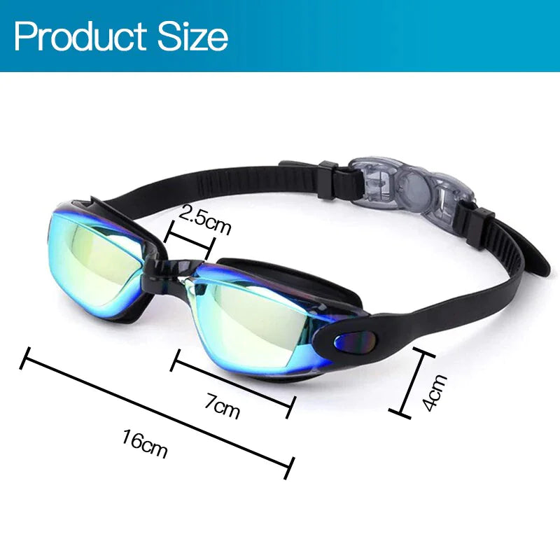 Clear Comfortable Swimming Goggles UV- Anti-Fog Swim Glasses Mirror Adult &amp; Kids