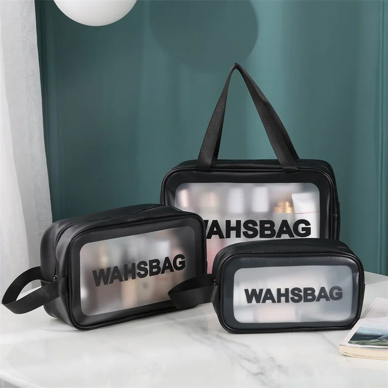 Transparent Makeup and Wash Bag Set