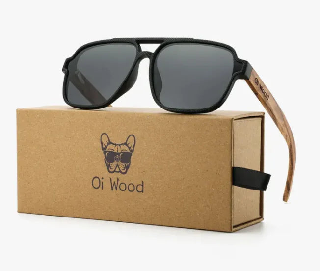 Vintage Wooden Polarized Sunglasses – Eco-Friendly UV Protection