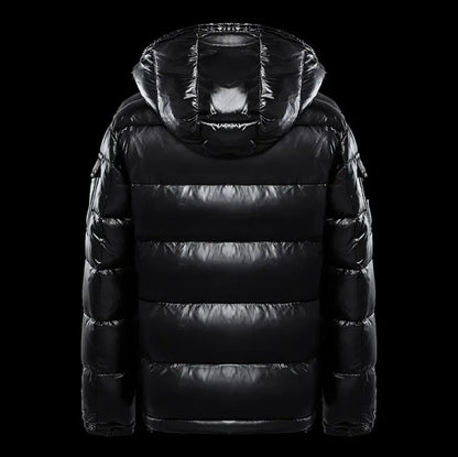 Black Glossy Down Jacket - Couples Coat