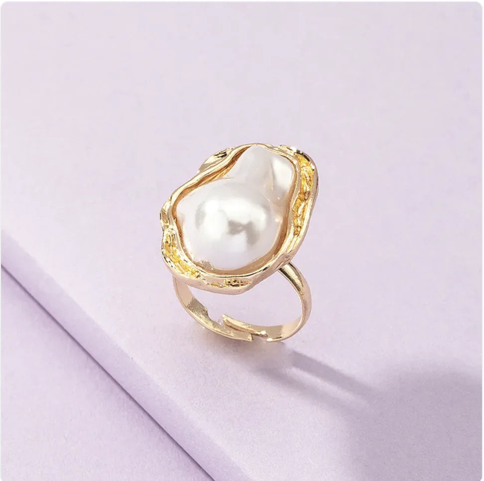 Cross-Border Special-Shaped Pearl Ring