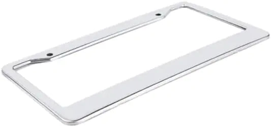 2PCS Chrome Stainless Steel Metal License Plate Frame Tag Cover With Screw Caps