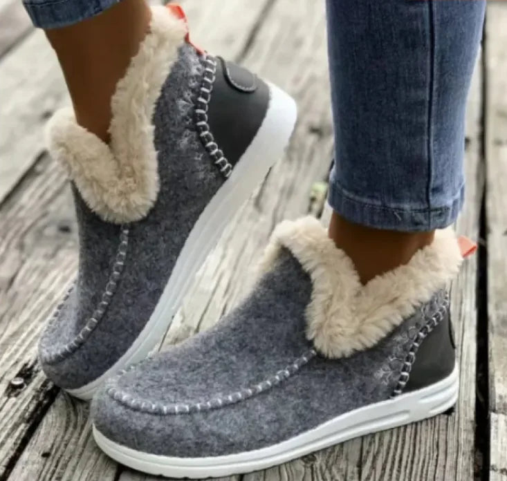 Fleece-lined Plush Warm Cotton Shoes, Plus Size