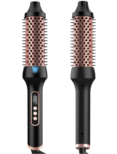 2-in-1 Hair Straightener &amp; Curler Brush with PTC Heating