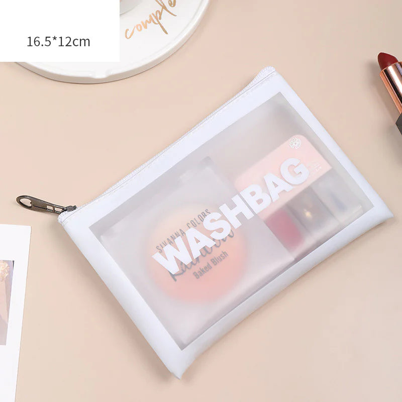 Transparent Makeup and Wash Bag Set