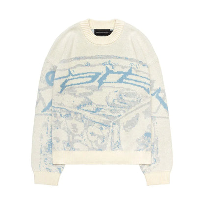 Commuter Printed Round Neck Sweater