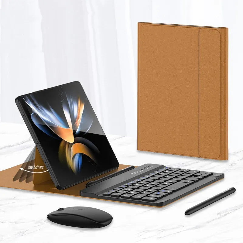 Wireless Keyboard &amp; Folding Leather Case