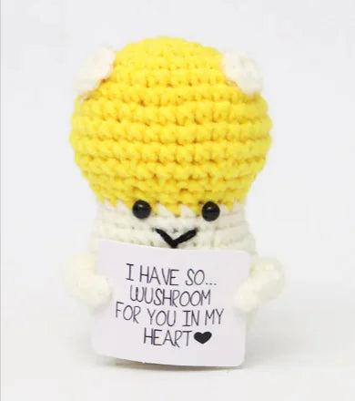 Crocheted Wool Positive Energy Potato – handcrafted with a facial expression