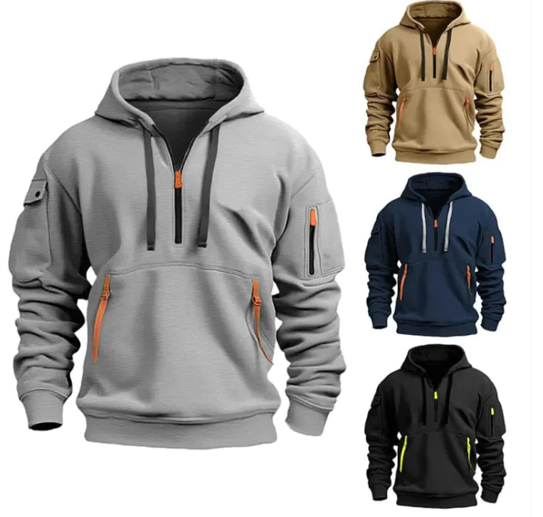 Cotton Dropped Shoulder Hooded Sweatshirt