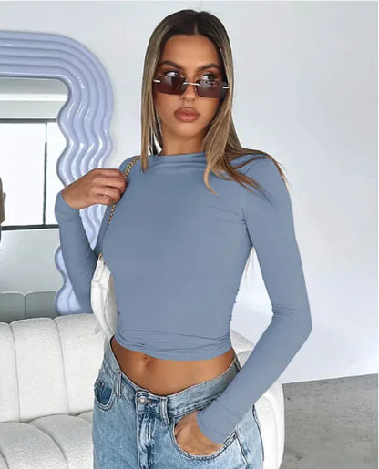 Casual Knit Long Sleeve T-shirt