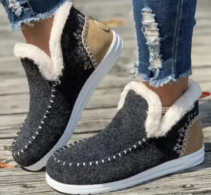 Fleece-lined Plush Warm Cotton Shoes, Plus Size