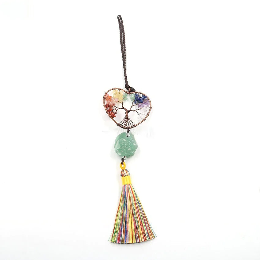 Colorful Natural Crystal Chakra Life Tree Pendant