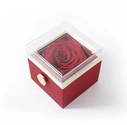 Elegant Rotating Rose Jewelry Box