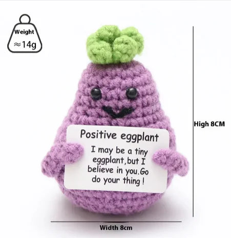 Crocheted Wool Positive Energy Potato – handcrafted with a facial expression