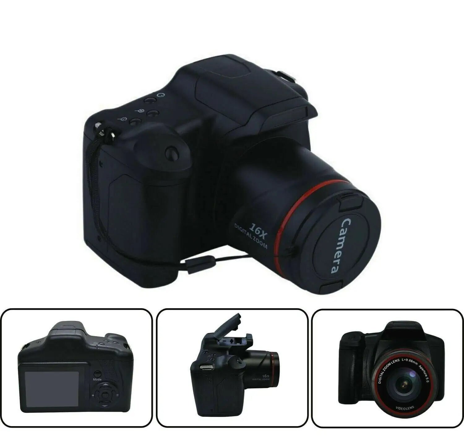 Digital Camera 3.0 Inch TFT LCD Screen 16X Zoom HD 16MP 1080P Anti-Shake Mic US