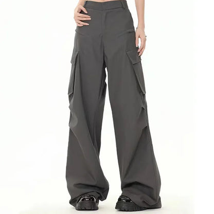 Casual High Waist All-matching Sports Trousers Wide Leg Pants