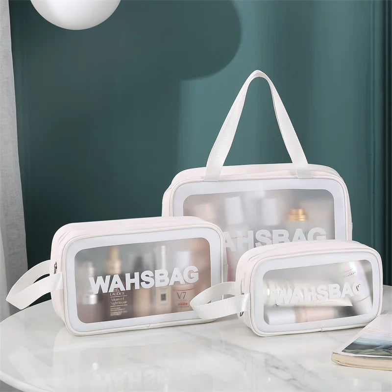 Transparent Makeup and Wash Bag Set