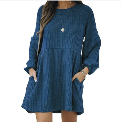 Long Sleeve Cotton Knit Dress