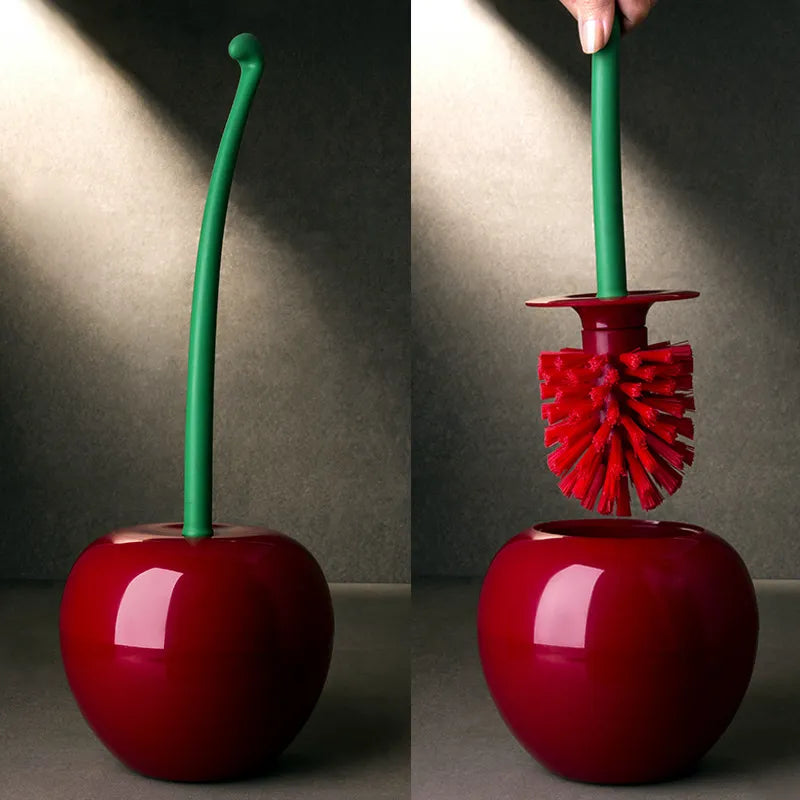 Cherry Shape Plastic Toilet Brush Set