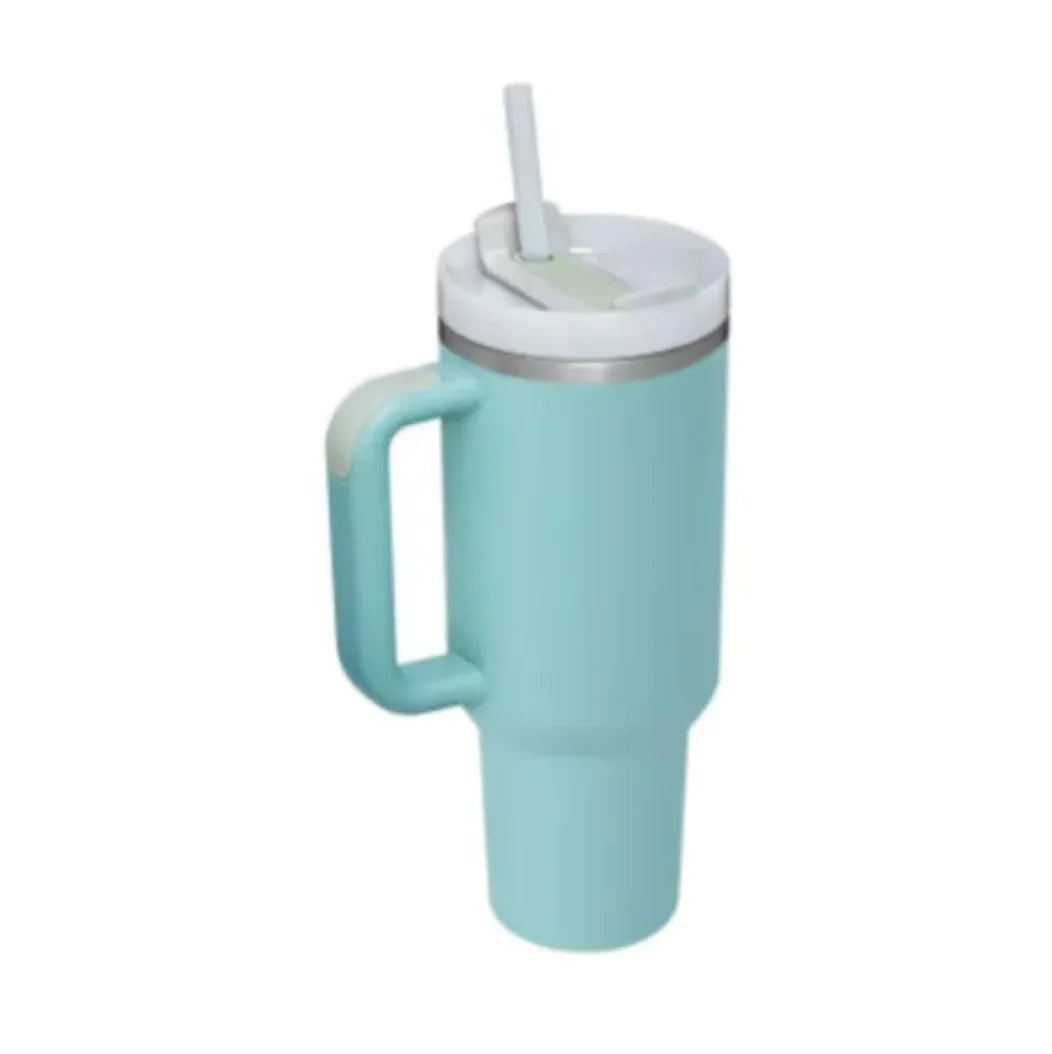 40oz Insulated Tumbler with Handle and Straw