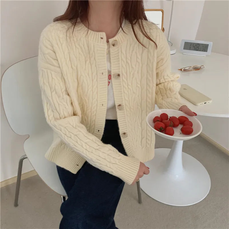 Cardigan loose long sleeve knitted sweater women