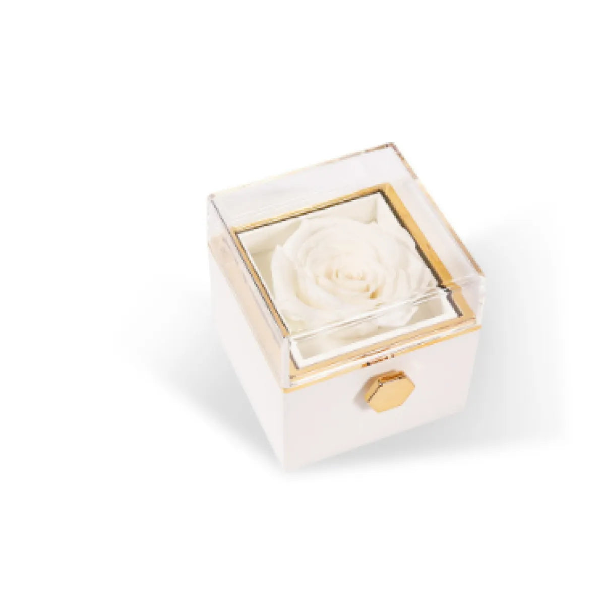 Fashion Acrylic Rotating Rose Jewelry Box