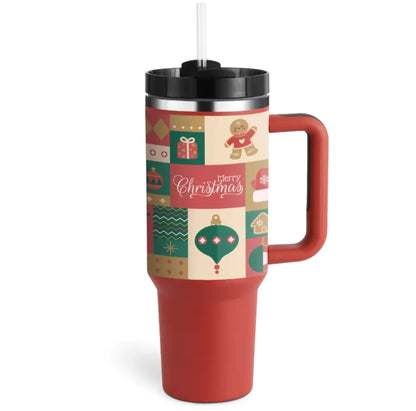 40oz Insulated Tumbler with Handle and Straw