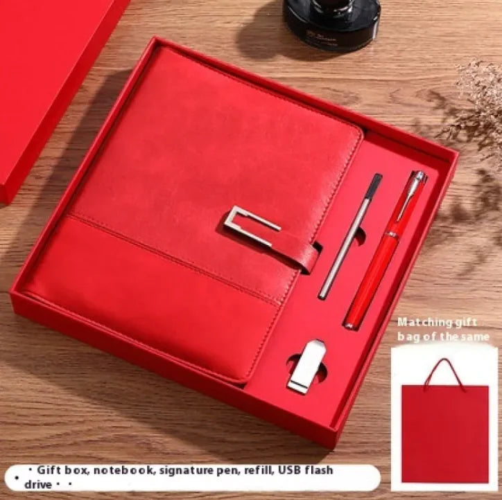 Business Thickening Notebook Soft Leather High-grade Gift Set